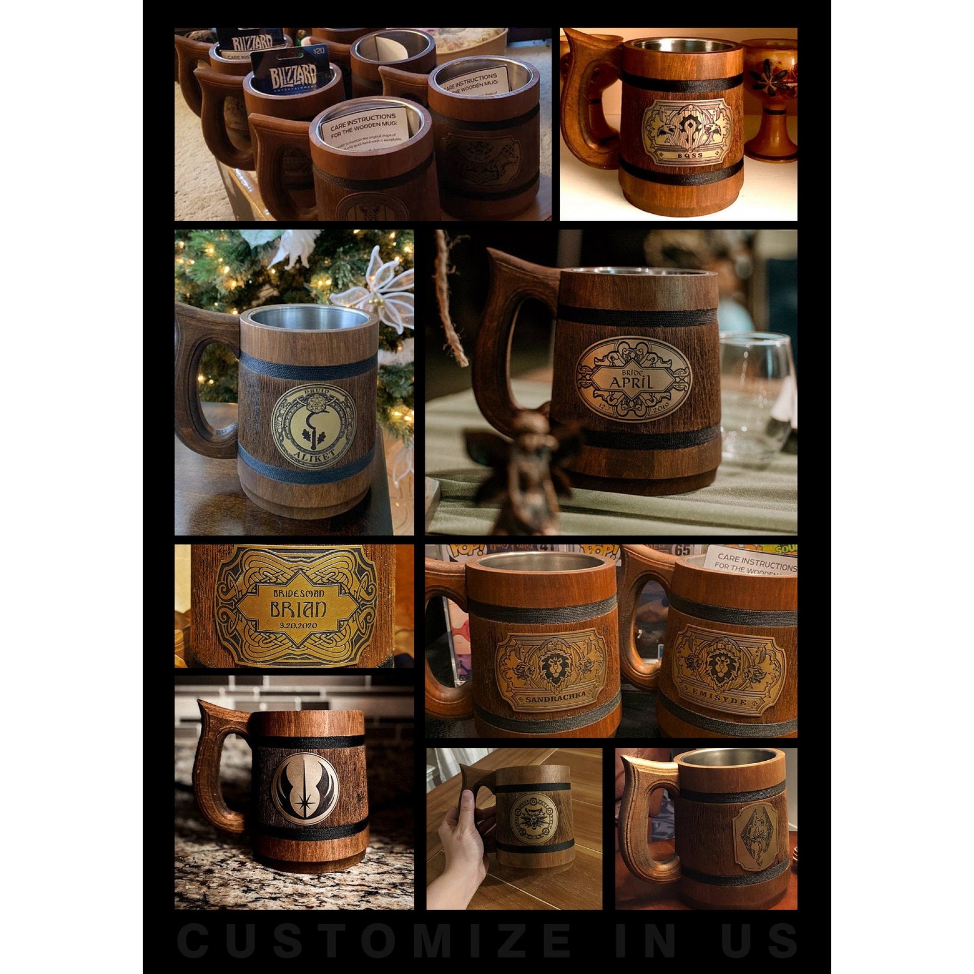 Star Wars Engraved Beer Mug Gift Handmade Mug Details about   Boba Fett Wooden Beer Mug 