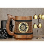Dice 20 wooden mug