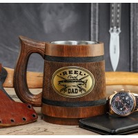 Reel Cool Dad wooden mug