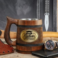 The best Father in the world wooden mug