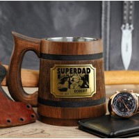 Superdad personalized beer mug
