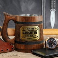 Father's wooden mug from daughter 