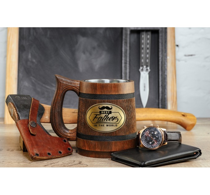 The best Father in the world wooden mug