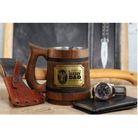 Best Buckin Dad wooden mug