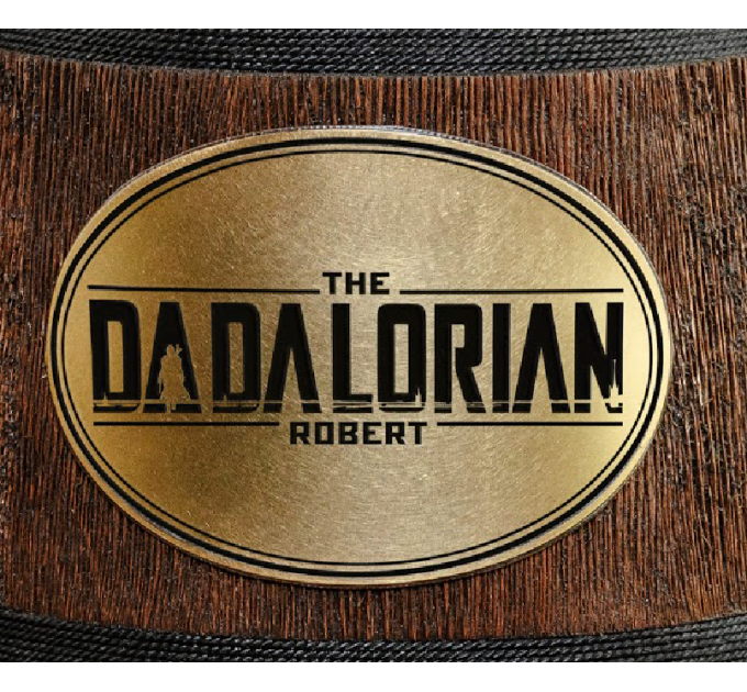 The Dadalorian personalized wooden mug
