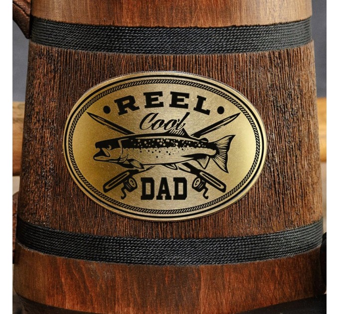 Reel Cool Dad wooden mug