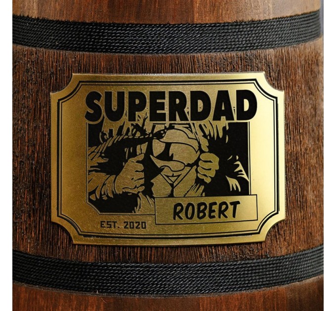 Superdad personalized beer mug