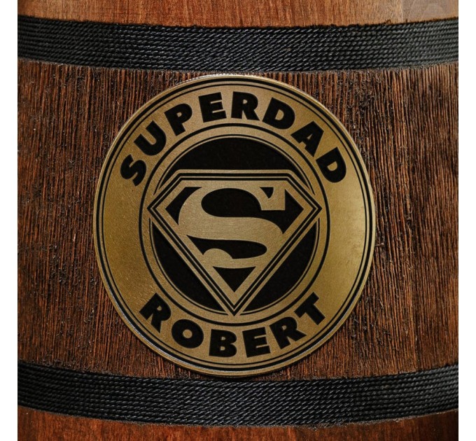 Superdad personalized wooden mug