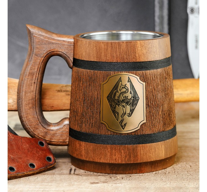 Mug with a Skyrim sign. The Elder Scrolls Stein. Gamer Gift