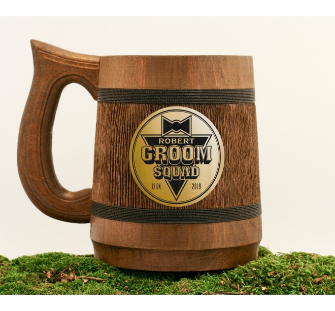 Groomsmen Personalized Beer Mug, Rustic Wedding Gift