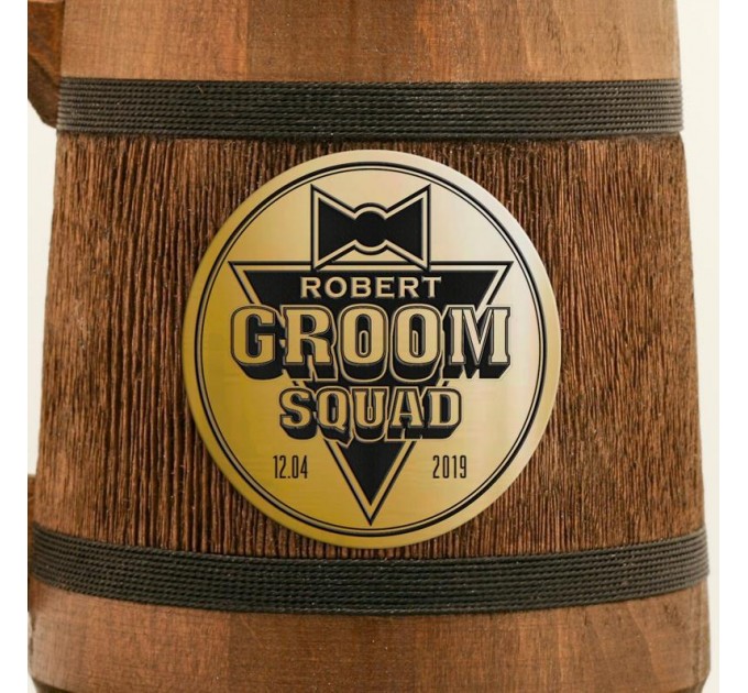 Groomsmen Personalized Beer Mug, Rustic Wedding Gift