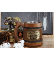 Wooden Groomsman Mug, Hippie Boho Wedding