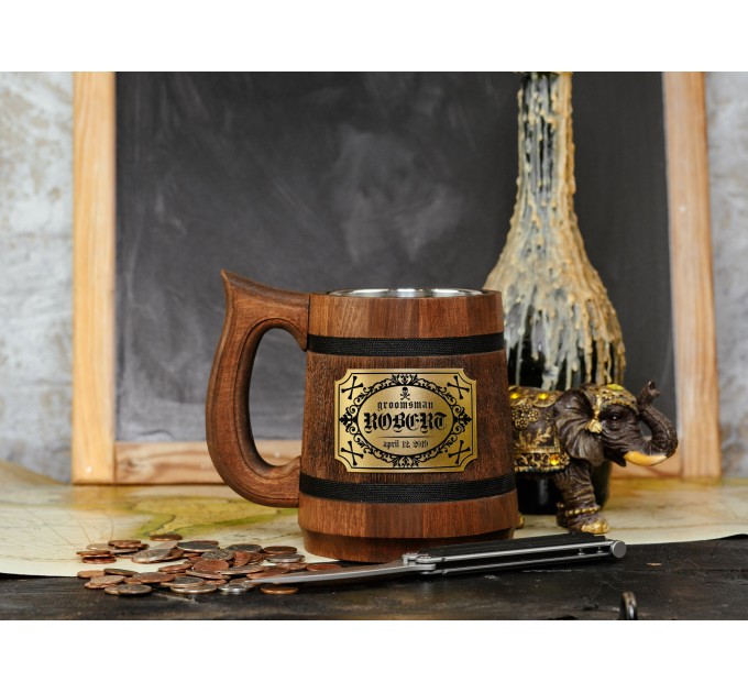 Groomsmen Wooden Gothic Beer Mug