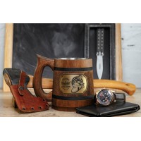 US Army Custom Wooden Mug, Navy Air Force Groomsmen Gift