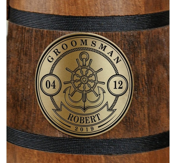 Groomsmen Sea Captain Gift, Nautical Wooden Mug