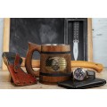 Father of the Bride Beer Mug, Groomsman Wooden Stein 