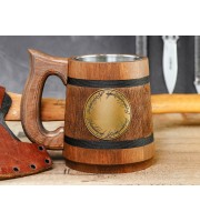 Elvish One Ring wooden mug
