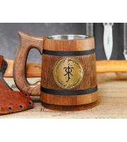 Lord Of The Ring handcrafted wooden tankard