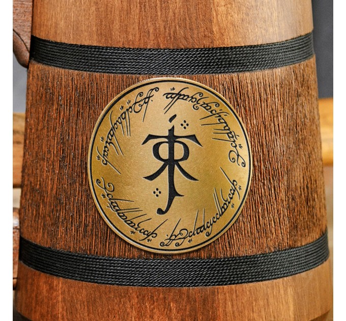 Lord Of The Ring handcrafted wooden tankard