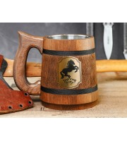 Prancing Pony wooden mug. LOTR Gifts. Hobbit Tankard