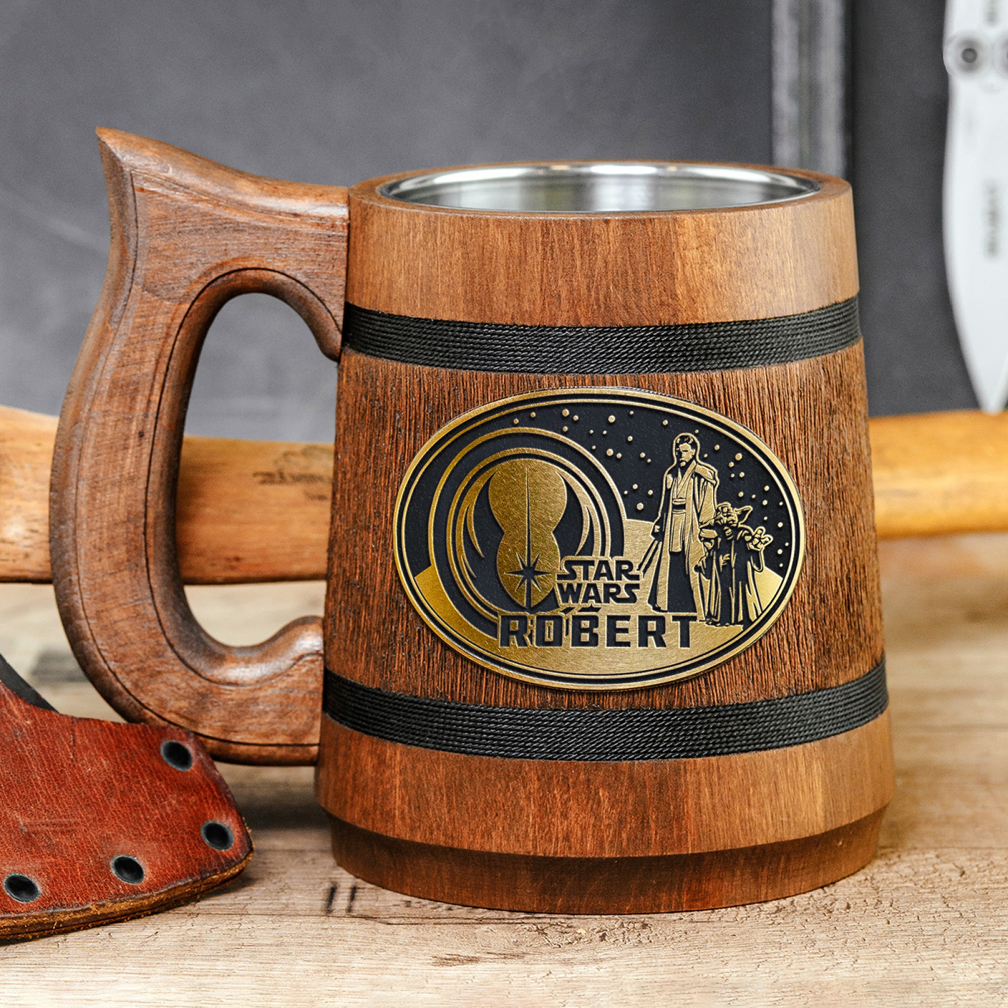 Galactic Empire Mug Star Wars Personalized Groomsman Gift Gift for Him  Wooden Beer Mug Boyfriend Gift Wooden Stein Beer Tankard Husband Gift 