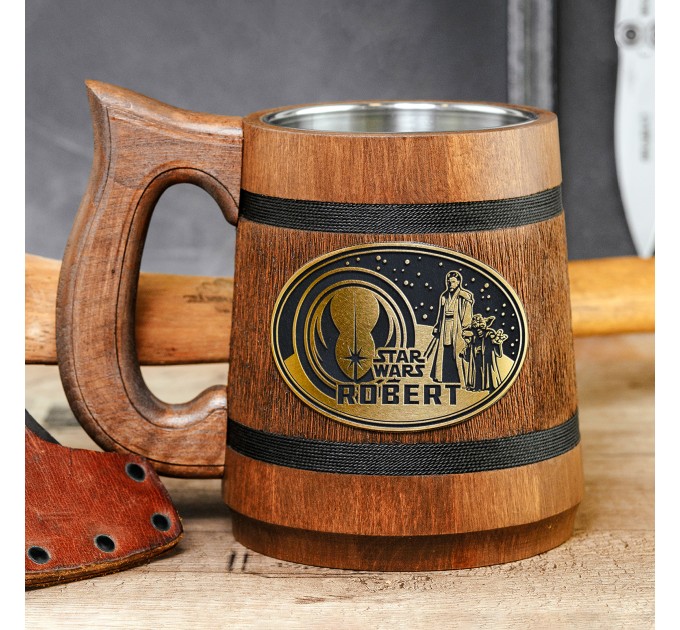 Jedi Handmade Mug, Star Wars Personalized Gift, Star Wars Beer Stein, Jedi Beer Tankard, Nerd Xmas Gifts, Engraved Geek Stein, Boyfriend Mug