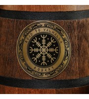 Viking runes compass  wooden tankard