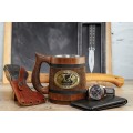 Viking ship Drakkar Dragon of the Sea personalized wooden mug