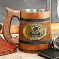 Viking ship Drakkar Dragon of the Sea personalized wooden mug