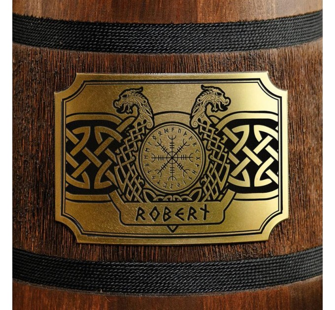 Dragons of the Sea ship with runes compass stein