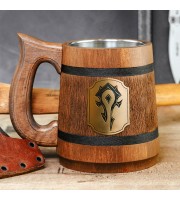 Engraved Mug Horde sign, Warcraft Wooden Gift