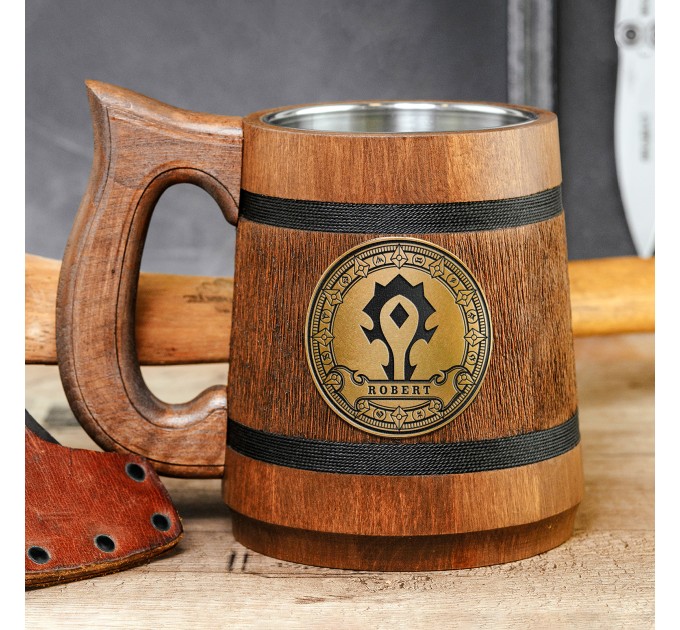 For the Horde Geek Mug, Warcraft Personalized Wooden Gift