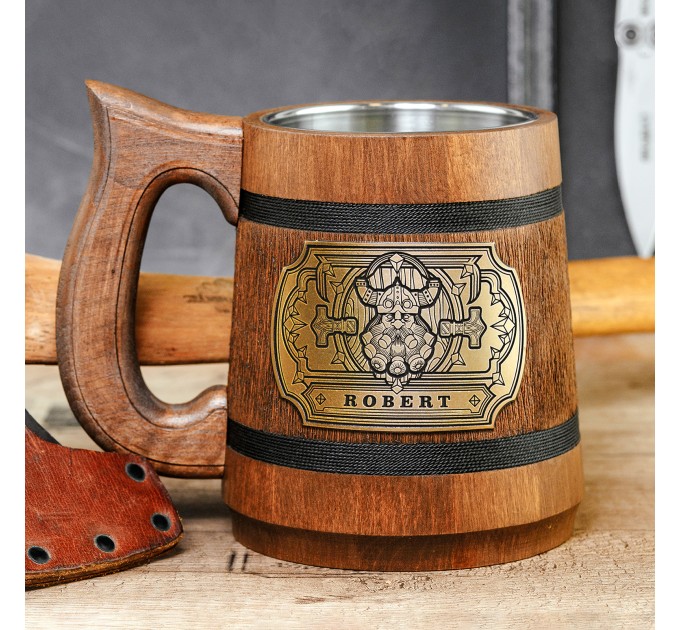 World of Warcraft Dwarf Wooden Mug, Personalized Alliance Gift