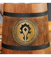 For the Horde beer Mug, Warcraft Engraved Wooden Gift