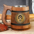 For the Horde beer Mug, Warcraft Engraved Wooden Gift